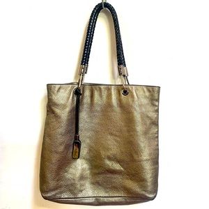 Michael Kors Collection Skorpios Gold Shopper Work Laptop Tote bag